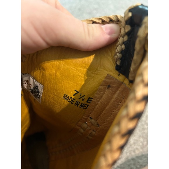 Old Gringo Cowboy Boots Pointed Toe Black & Beige Leather Western Style 7.5 E - Picture 9 of 9